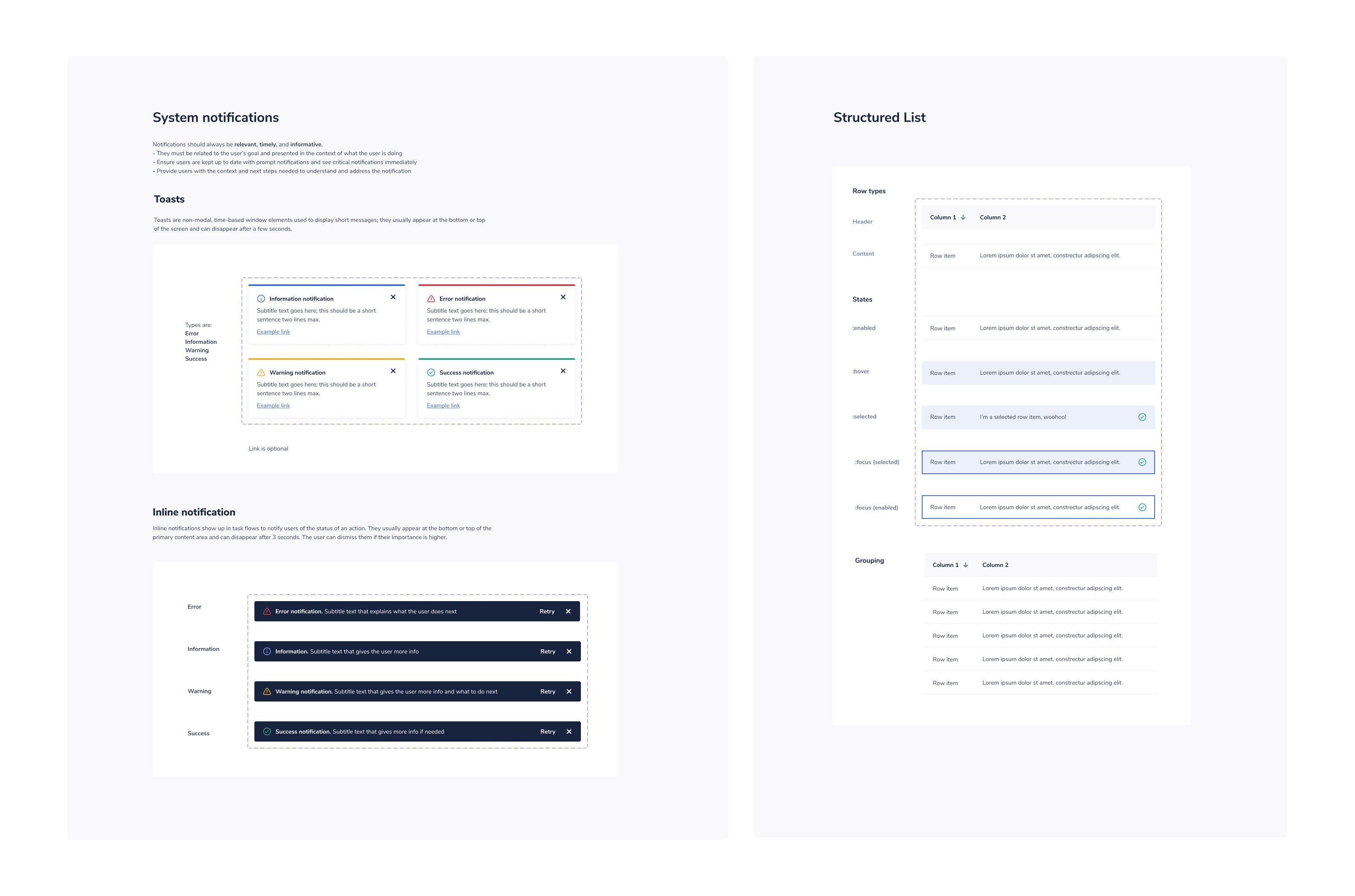 Components in the application