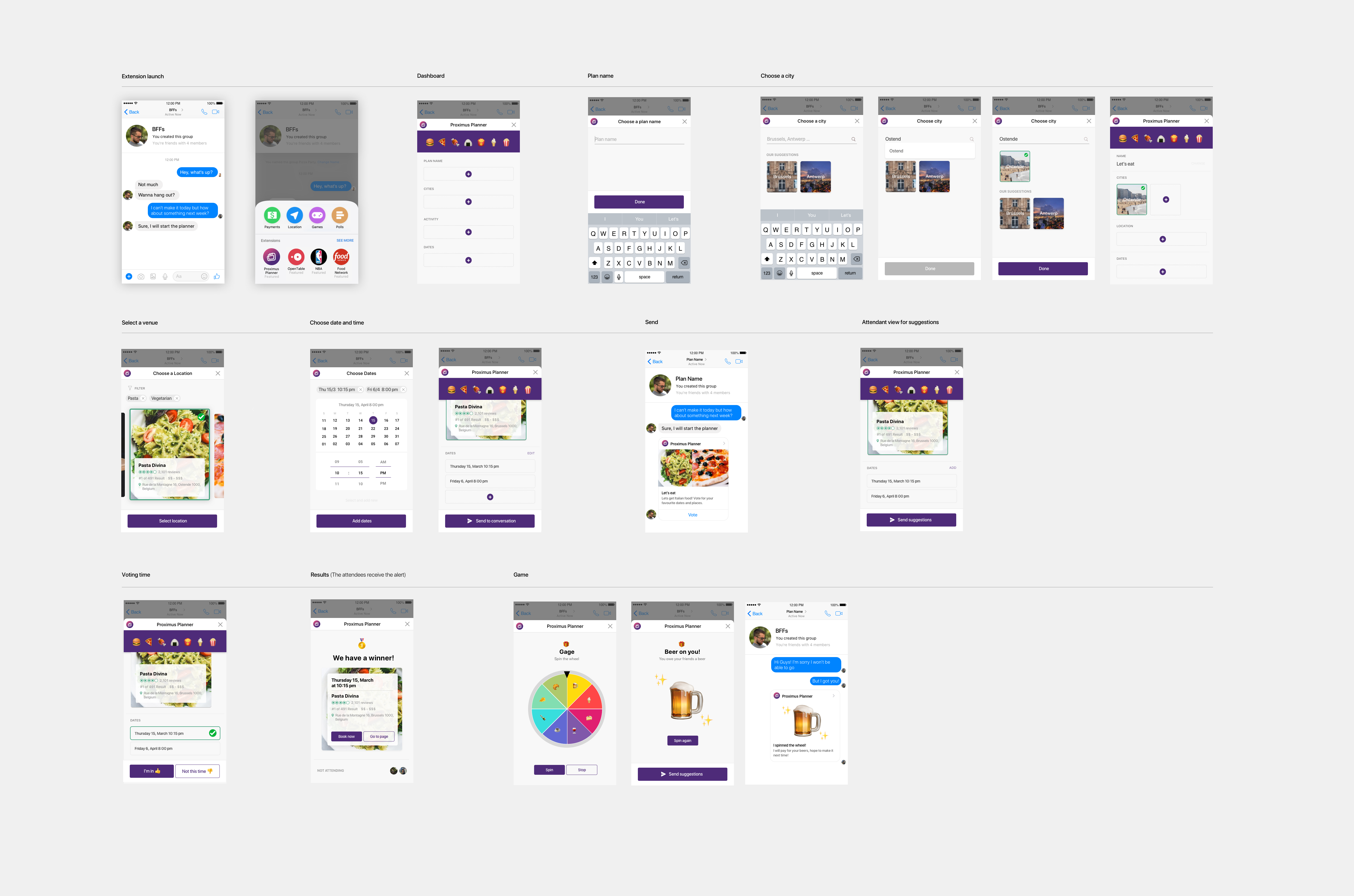Planner integration mockups