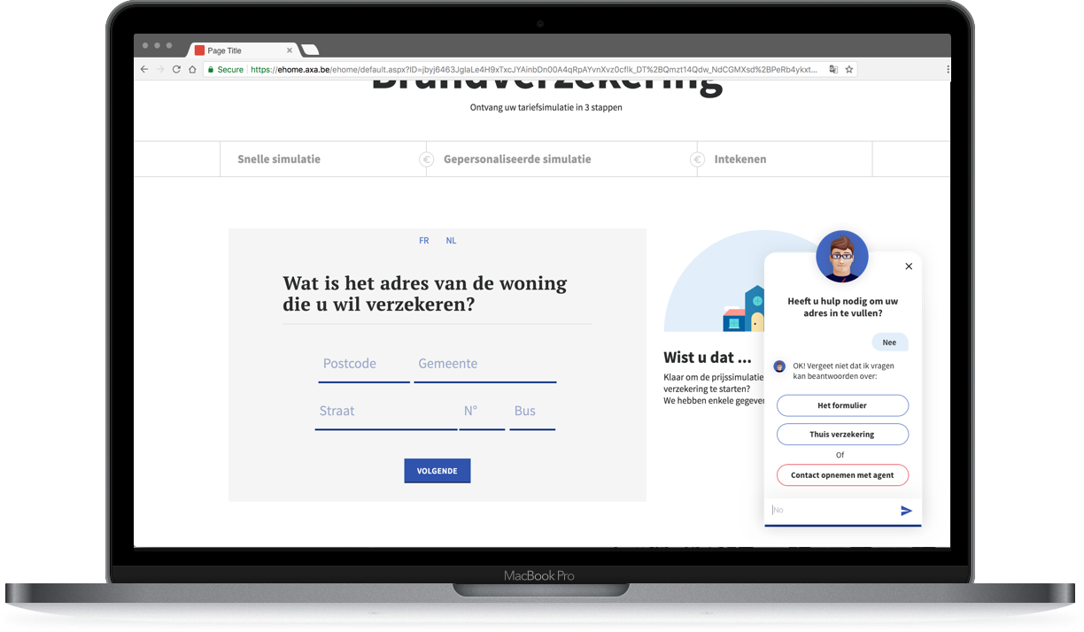 AXA conversational UI screenshot